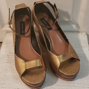 Derek Lam Gold Wedge platform Sandals